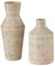 Currey & Company 2-Piece Cream/Green Riso Vase Set-1