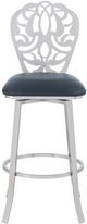 Armen Living Cherie Brushed Stainless Steel/Gray Bar Stool-2