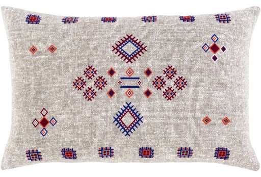 Surya Cactus Silk Taupe 13"x20" Toss Pillow with Down Insert-0