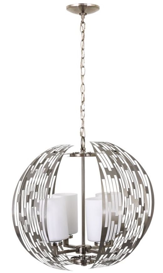 YHD Brushed Nickel 4-Light Chandelier-0