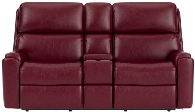 Flexsteel® Customizable Rio Leather Manual Reclining Loveseat with Console-3