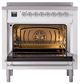 Ilve® Nostalgie II Noblesse 36'' Custom RAL Color Pro Style Induction Range with Chrome Trim-2