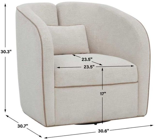 Uttermost® Vega Beige Swivel Chair-2