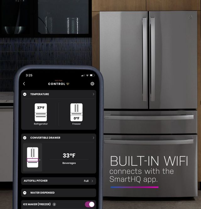 GE Profile™ 36 in. 28.3 Cu. Ft. Fingerprint Resistant Stainless Steel Quad French Door Refrigerator with Dual Dispense AutoFill Pitcher-5