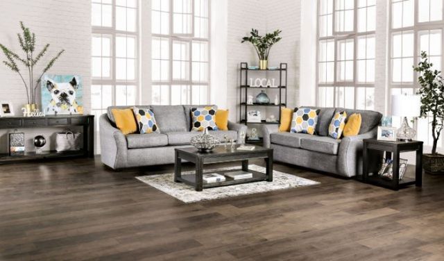 Furniture of America® Jarrow Light Gray Sofa-1