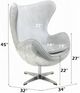 ACME Furniture Brancaster Aluminum/Vintage White Leather Swivel Accent Chair-2