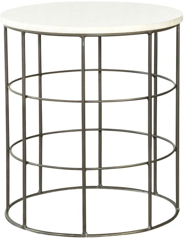 Coaster® Halona White Accent Table with Gunmetal Frames-0