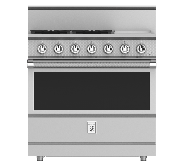 Hestan® KRG Series 36" Steeletto Pro Style Natural Gas Range with 12" Griddle-0