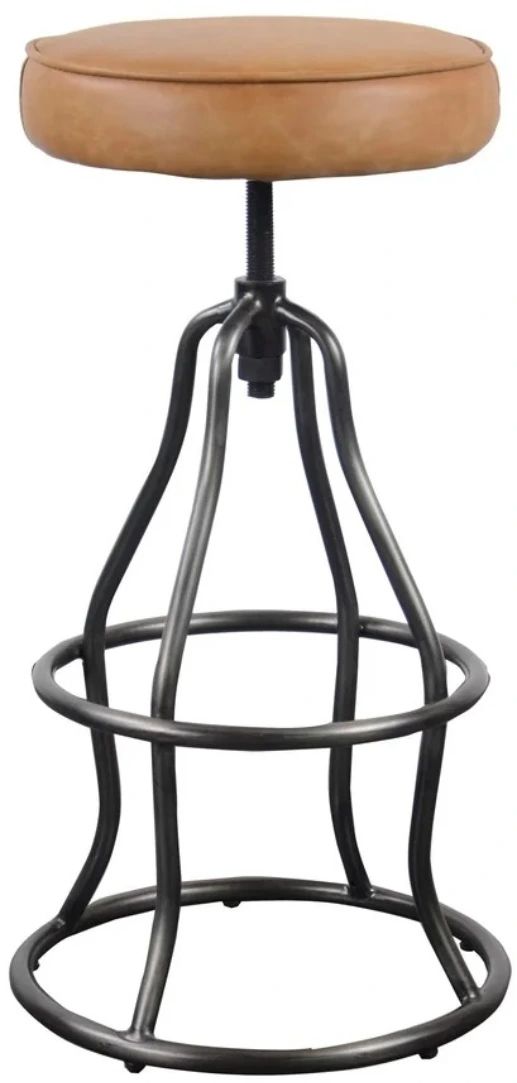 LH Home Seating Coachella Bowie Cognac/Gunmetal Adjustable Stool-3