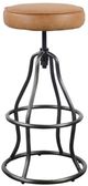 LH Home Seating Coachella Bowie Cognac/Gunmetal Adjustable Stool-3