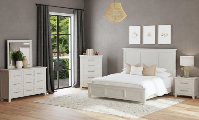 Elements International Canterbury Ivory Queen Panel Bed-1