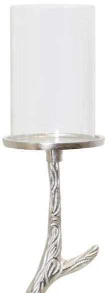 StyleCraft Silver/White Large Horn Candle Holder -1