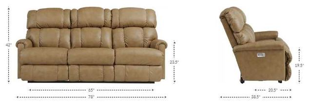 La-Z-Boy® Pinnacle Umber Leather Power Wall Reclining Sofa with Headrest and Lumbar-2