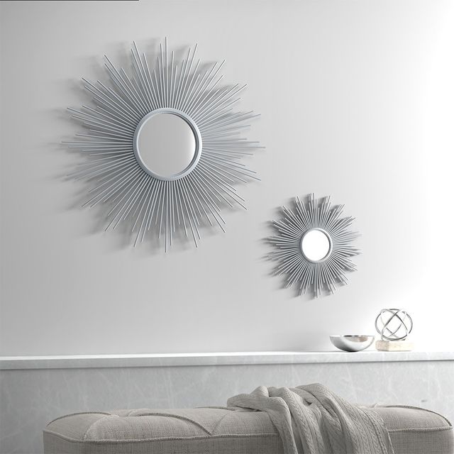 Olliix by Madison Park Fiore Silver Large Sunburst Mirror-3