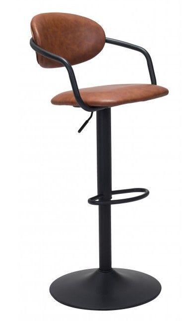 Zuo® Modern Kirby Black/Vintage Brown Bar Chair-0