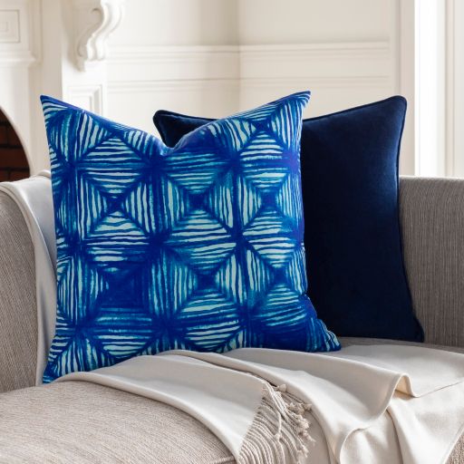 Surya Azora Bright Blue 20"x20" Toss Pillow with Polyester Insert-2