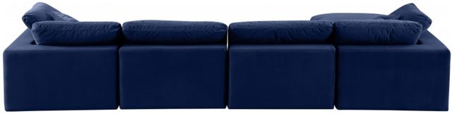 Meridian Furniture Comfy 5-Piece Navy Velvet Sectional-3