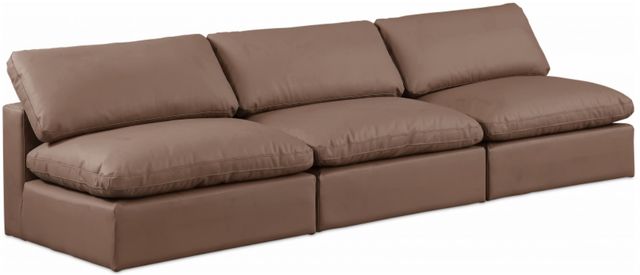 Meridian Furniture Comfy 3-Piece Brown Vegan Leather Sofa-0