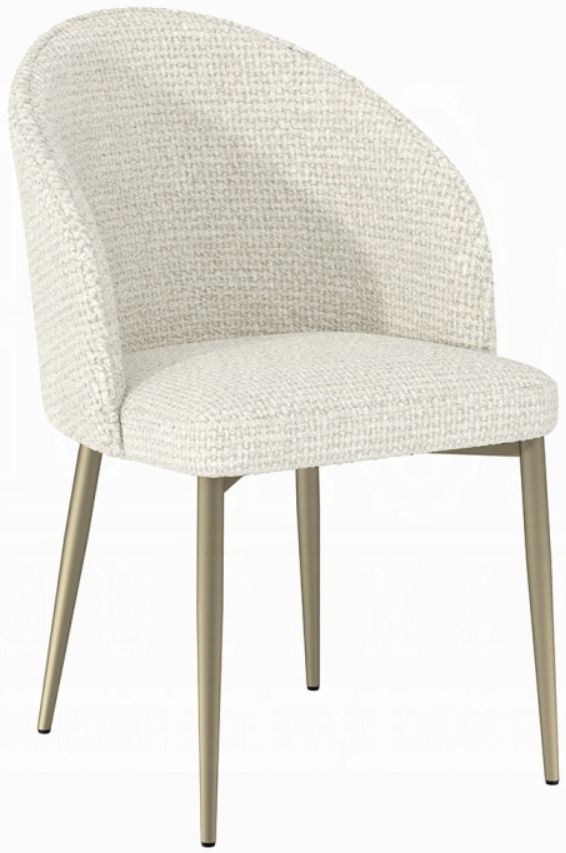 ACME Furniture Cora 2-Piece Champagne/White Upholstered Dining Side Chair Set-0