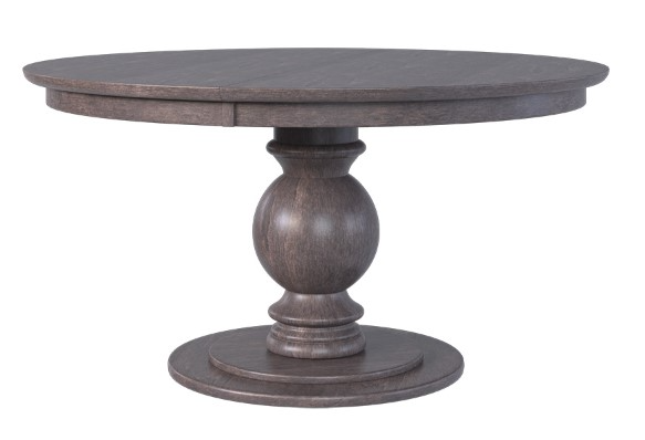 Country View Woodworking Customizable Silverton Elm Top 48" Dining Table with 2-Leaves and Brown Maple Base