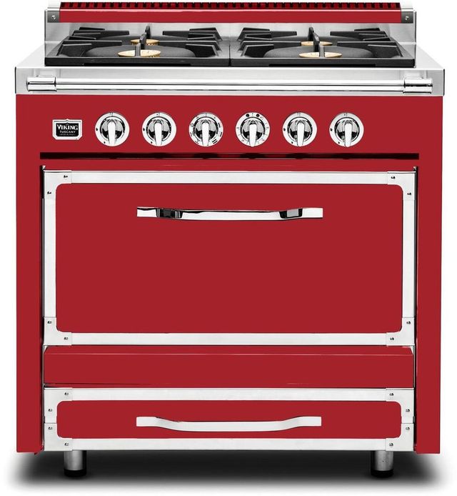 Viking® Tuscany 36" San Marzano Red Dual Fuel Natural Gas Pro-Style Range-0