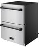 Thor Kitchen® Gordon Ramsay 24" 5.4 Cu. Ft. Stainless Steel Outdoor Under-Counter Refrigerator with Black Handle-3
