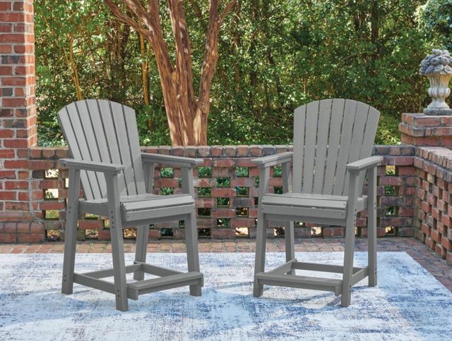 Signature Design by Ashley® Sanctuary Beach Dark Gray Plastic Outdoor Bar Stool-5