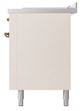 Ilve® Nostalgie II Noblesse 60'' Antique White Pro Style Dual Fuel Range with Burnished Trim-3