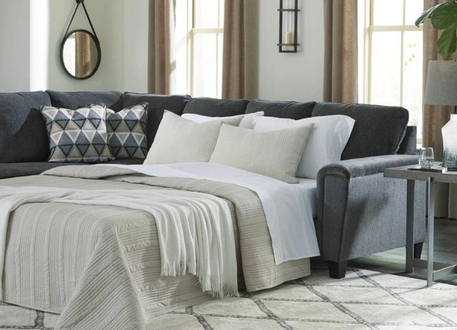 Signature Design by Ashley® Abinger 2-Piece Smoke Left-Arm Facing Sofa Sleeper Sectional with Chaise-2