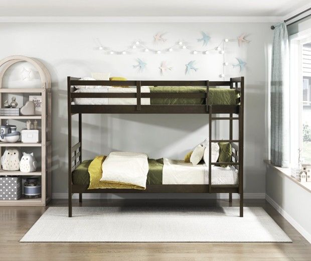 Homelegance® Darden Dark Brown Twin over Twin Youth Bunk Bed-1
