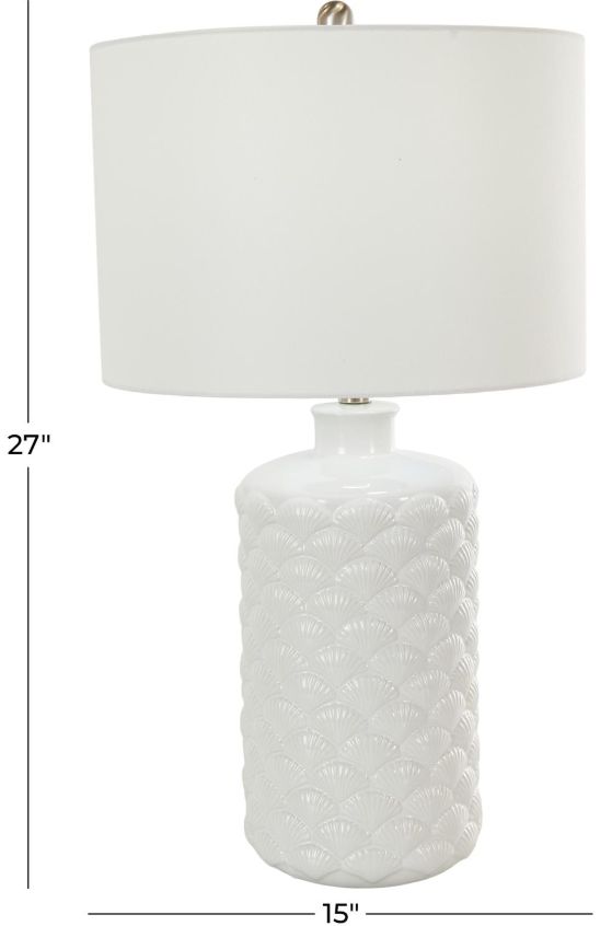 Deco Marche White Shell Embedded Room Table Lamp-2