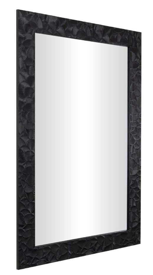 Deco Marche Black Plastic Wall Mirror with Metallic Leaf Wrap -2