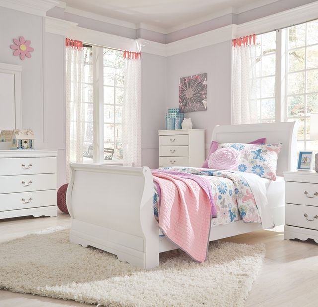 Signature Design by Ashley® Anarasia 2-Piece White Twin Sleigh Bed Set-3