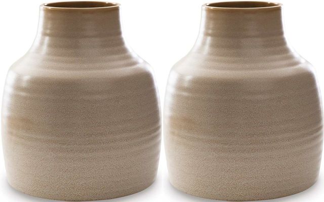 Signature Design by Ashley® Millcott 2-Piece Tan Vase Set