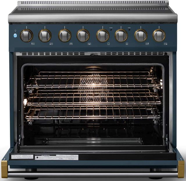 Viking® 5 Series 36" Squall Pro Style Induction Range with Brushed Brass Trim-1