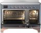 Ilve® Majestic III 48" Blue Gray Pro Style Induction Range with 6 Elements and Copper Trim-1