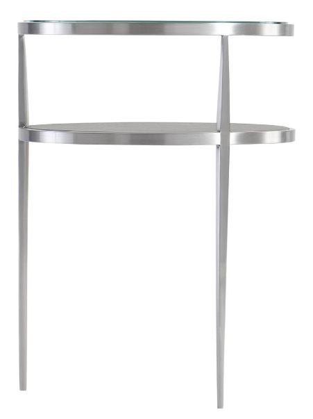 Bernhardt Cornelia Glass Top Accent Table with Brushed Stainless Steel Base-3