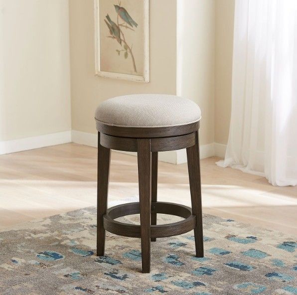 Liberty Furniture Mill Creek Cream/Peppercorn Console Swivel Stool-1