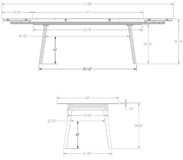 Amisco Customizable Lewis 112" Rectangular Dining Table-1