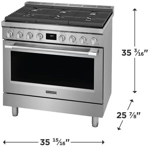 Frigidaire Professional® 36'' Smudge-Proof® Stainless Steel Pro Style Dual Fuel Range-2