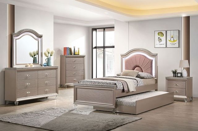 Furniture of America® Allie Rose Gold Nightstand-2