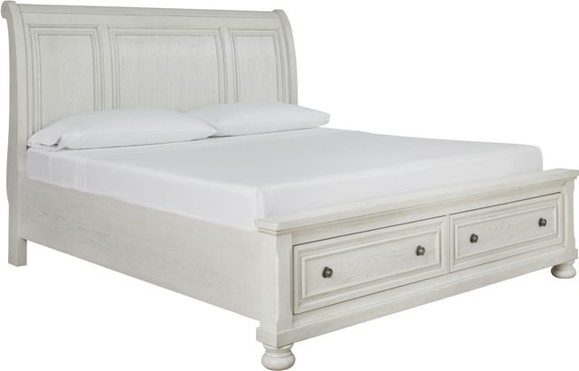 Signature Design by Ashley® Robbinsdale 2-Piece Antique White California King Sleigh Bed Set-1