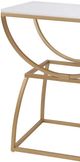 StyleCraft Norman Wyatt Gold/White Eliptical Side Table-1
