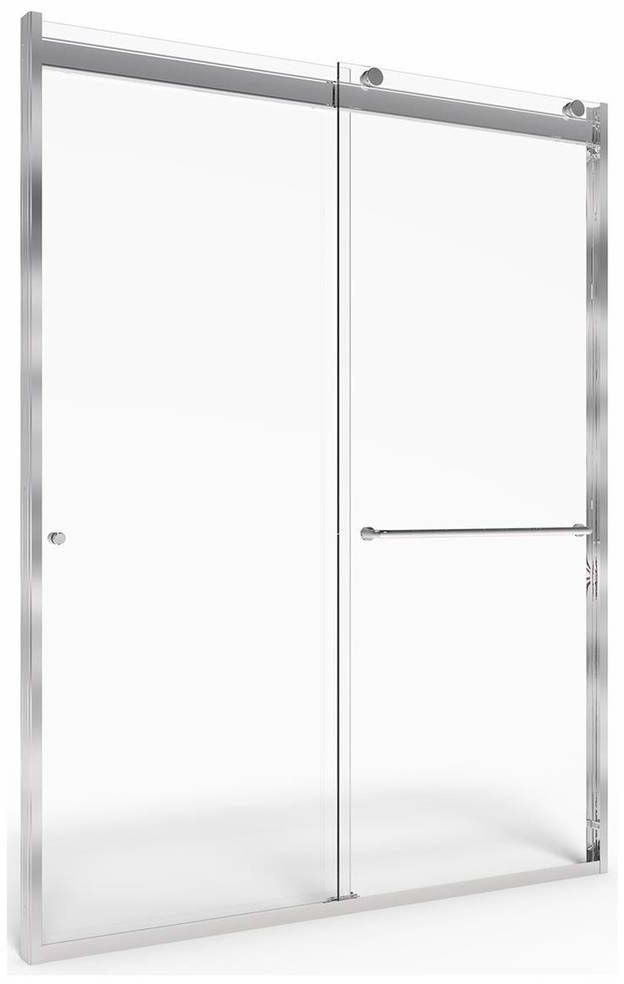 American Standard Brushed Nickel Top-Roller Semi-Frameless Sliding Shower Door-1