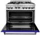 ZLINE 36" Stainless Steel/Blue Matte Pro Style Gas Range-2