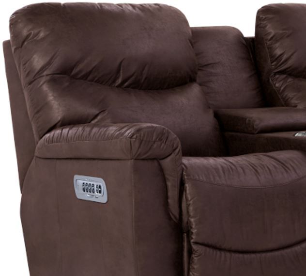 La-Z-Boy® James Walnut Leather Power Reclining Loveseat with Console, Headrest, and Lumbar-1