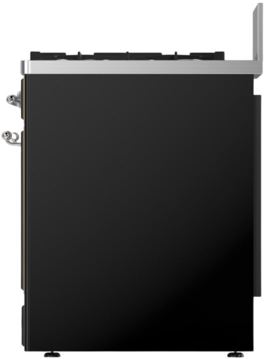 Ilve® Majestic III 30" Glossy Black Pro Style Dual Fuel Liquid Propane Range with Triple Glass Door and Chrome Trim-3