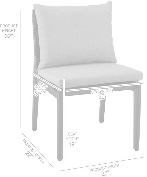 Armen Living Cayman 2-Piece Black/Gray Fabric/Metal/Rattan Outdoor Dining Side Chair Set-3