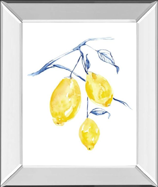 Classy Art Watercolor Lemons I by Jennifer Goldberger Mirror Framed Wall Art-0