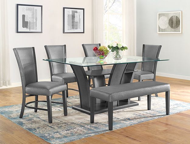 Crown Mark Camelia 42" Dining Table Glass Top-0